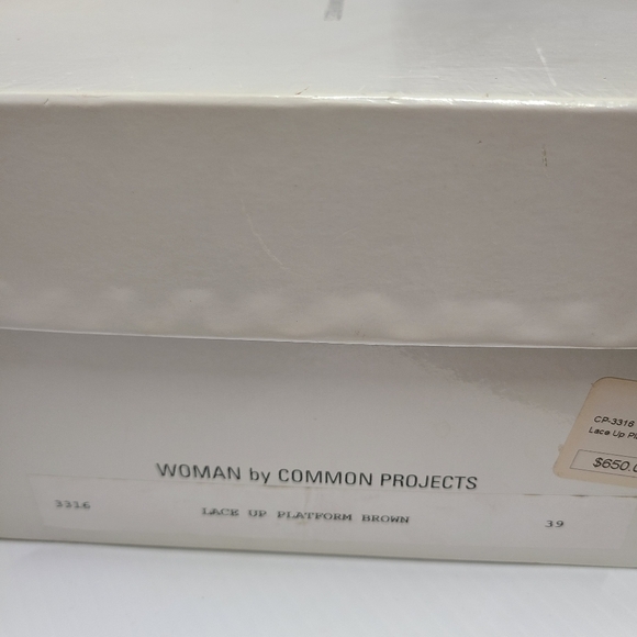 $650 Woman by Common Projects lace up Platform Lea - Picture 6 of 11